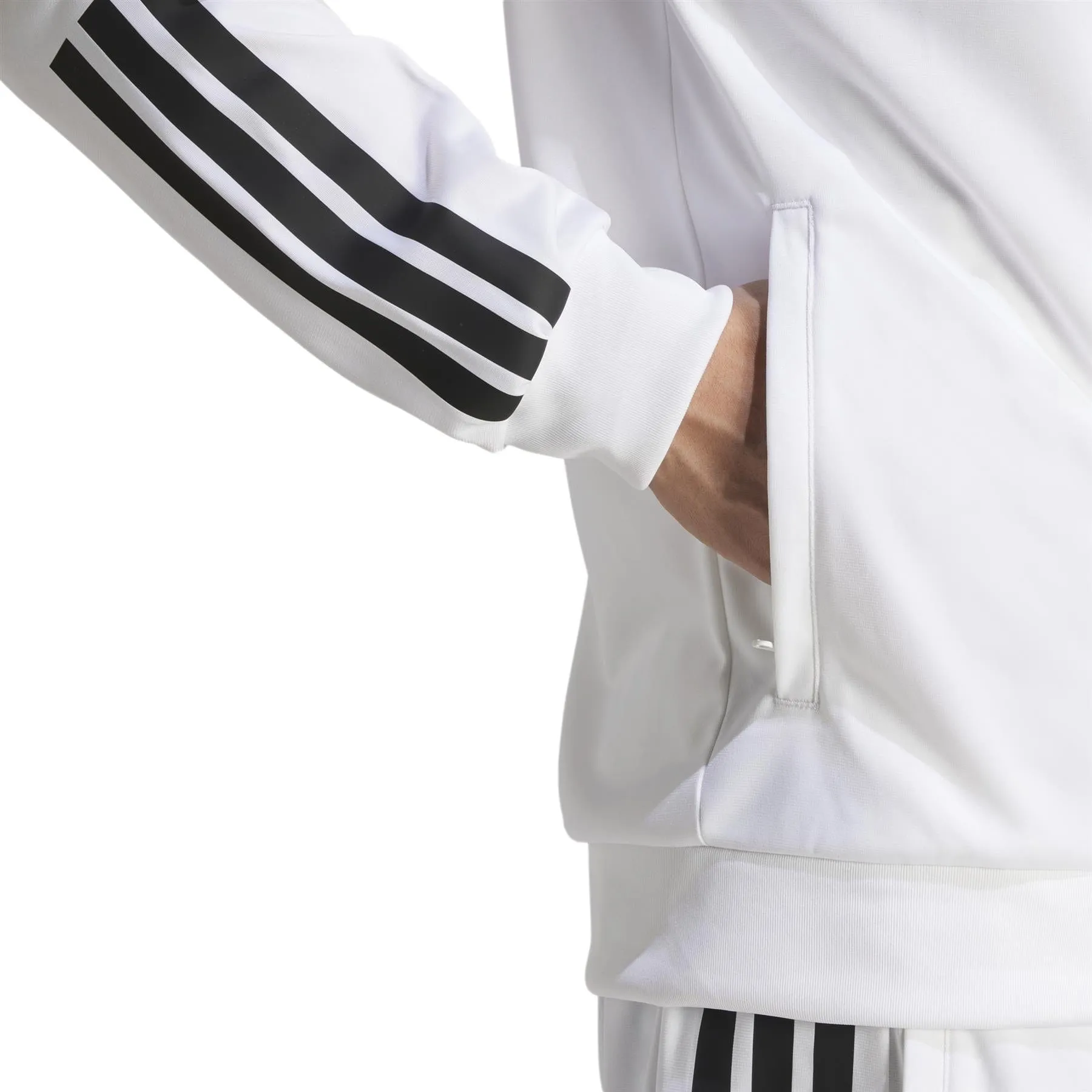ADIDAS Mens 3 Stripe Knit Padel Jacket - White