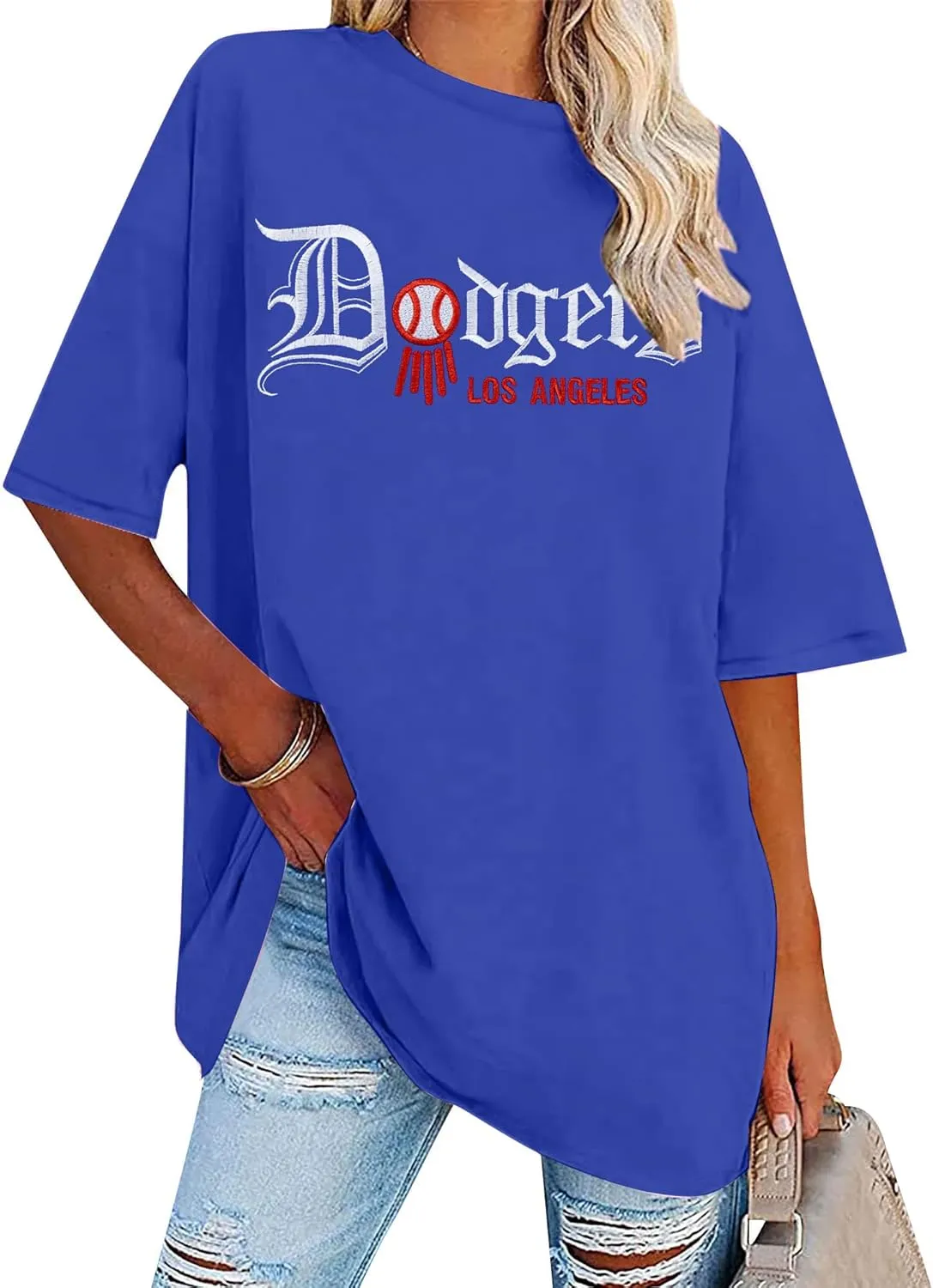 Baseball Shirt Women Oversized Baseball Game Day Shirts Baseball Fan T-Shirt Baseball Mama Short Sleeve Tee Top
