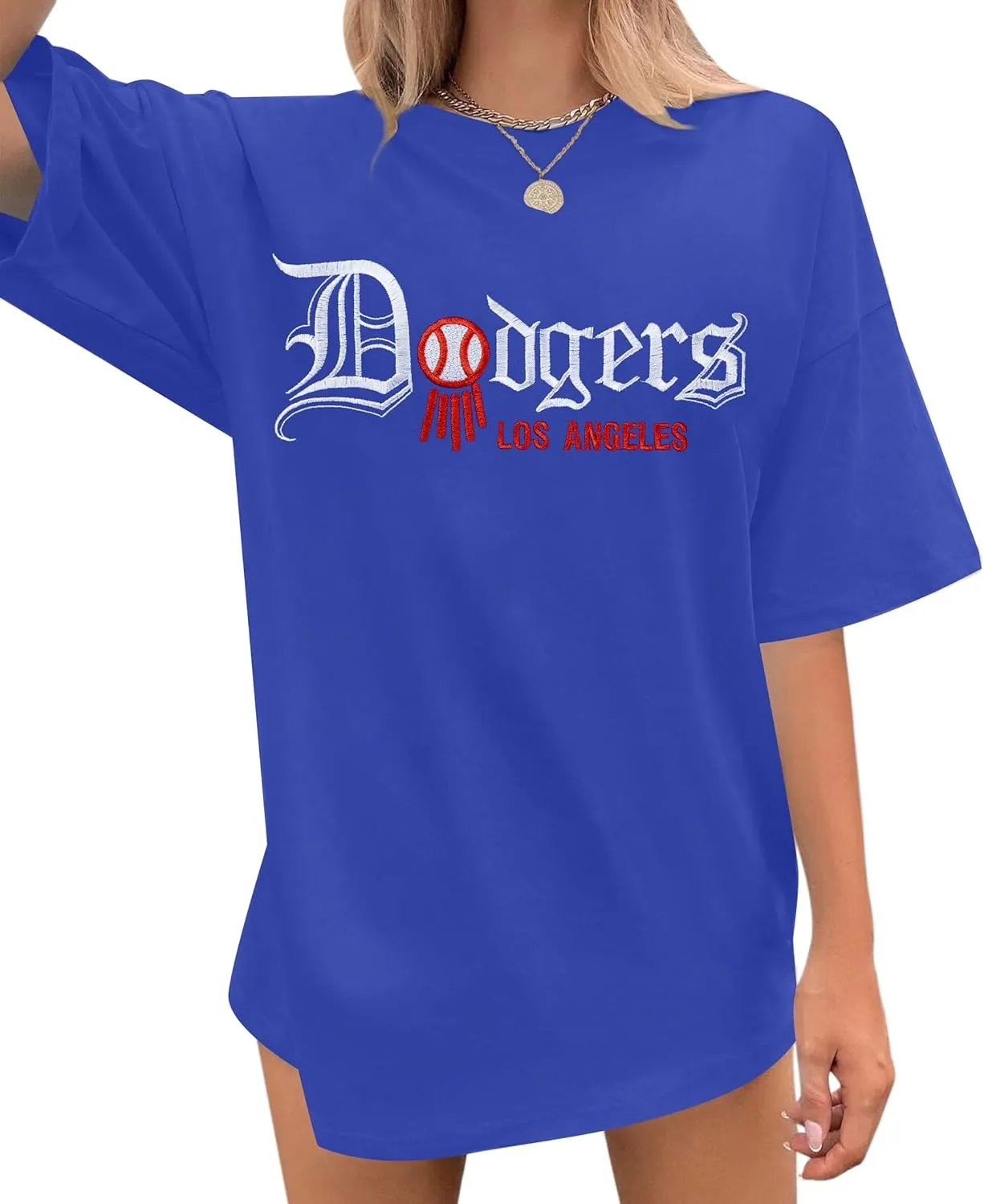 Baseball Shirt Women Oversized Baseball Game Day Shirts Baseball Fan T-Shirt Baseball Mama Short Sleeve Tee Top
