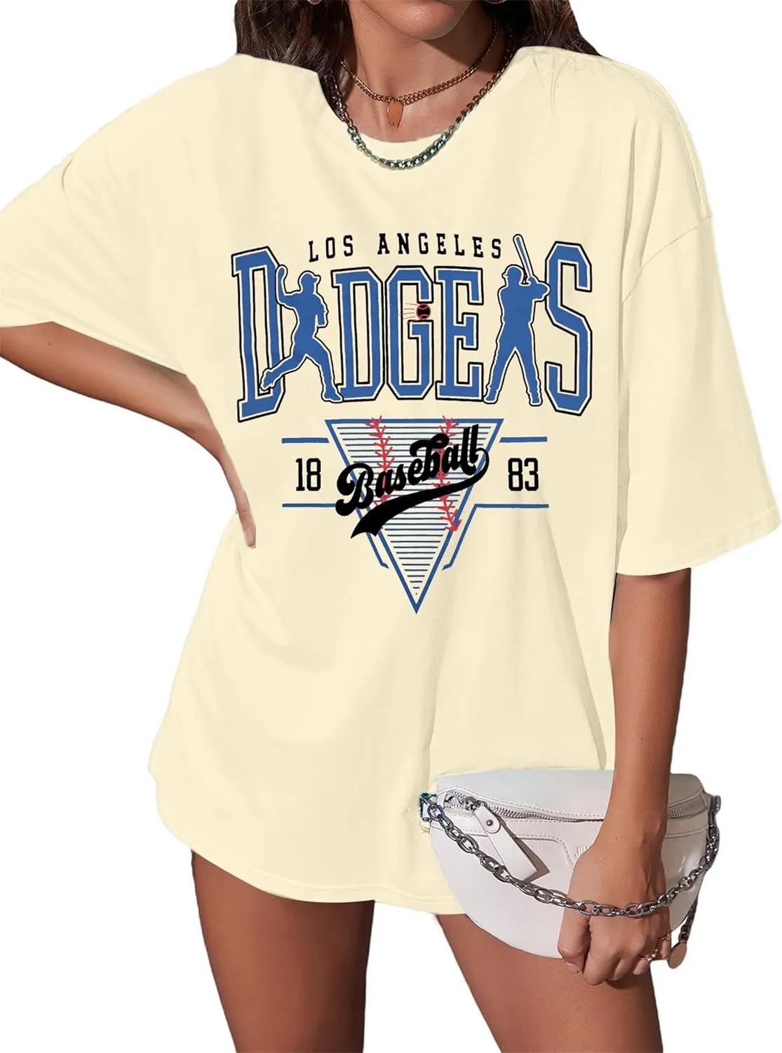 Baseball Shirt Women Oversized Baseball Game Day Shirts Baseball Fan T-Shirt Baseball Mama Short Sleeve Tee Top