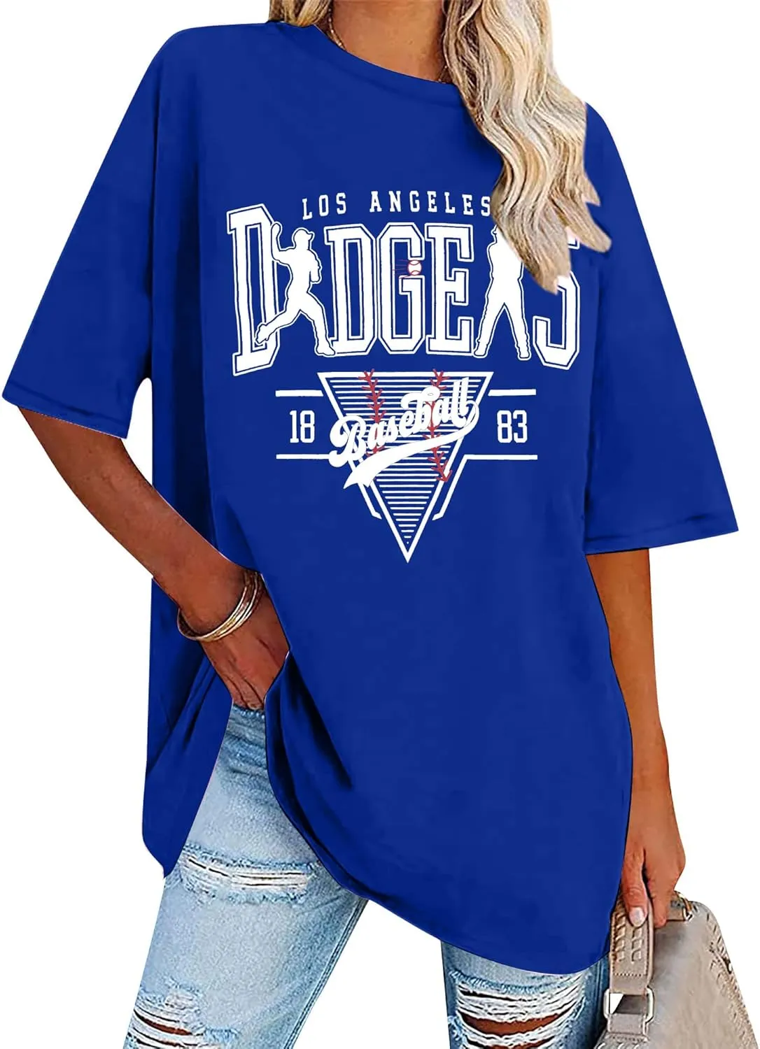 Baseball Shirt Women Oversized Baseball Game Day Shirts Baseball Fan T-Shirt Baseball Mama Short Sleeve Tee Top