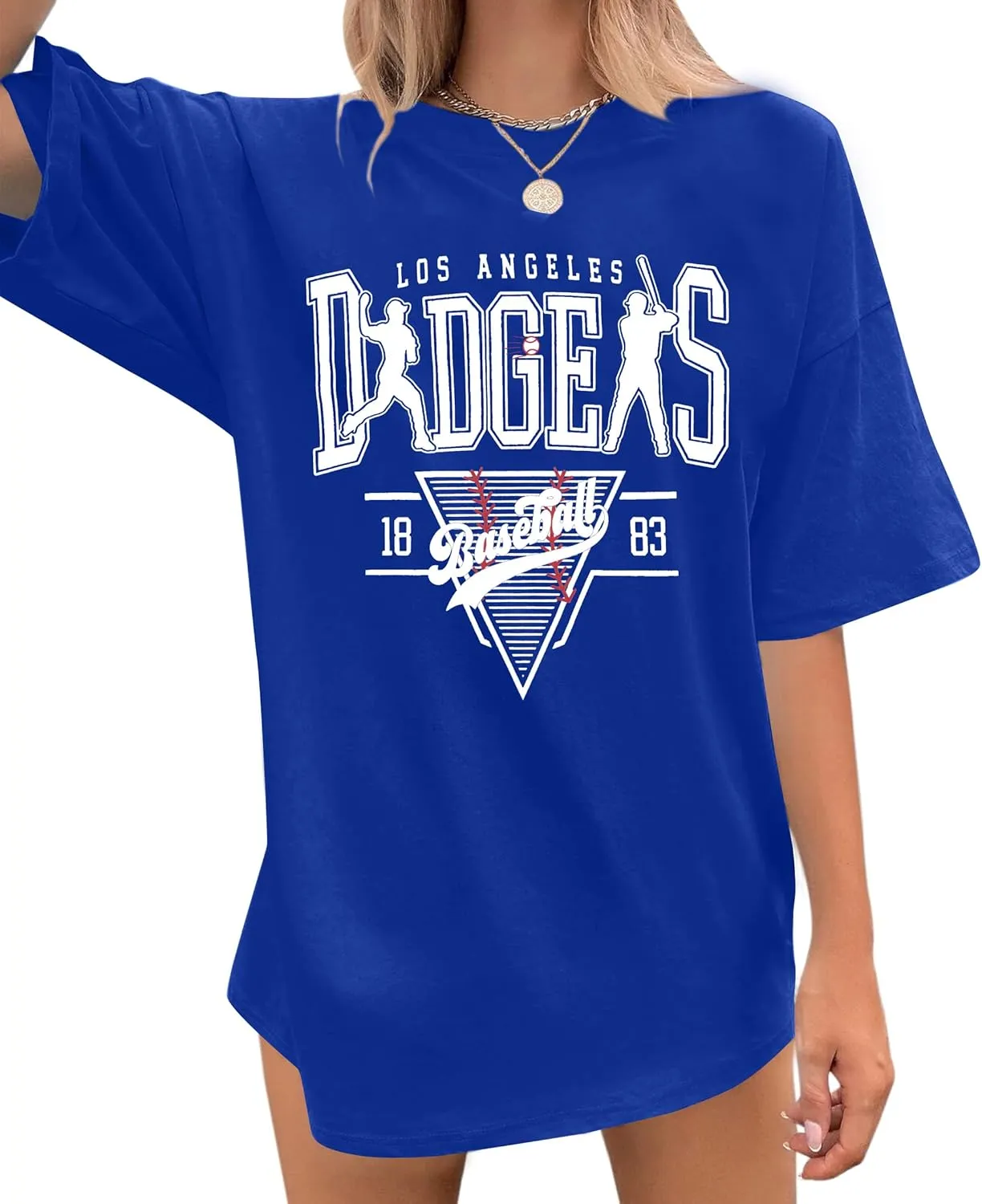 Baseball Shirt Women Oversized Baseball Game Day Shirts Baseball Fan T-Shirt Baseball Mama Short Sleeve Tee Top