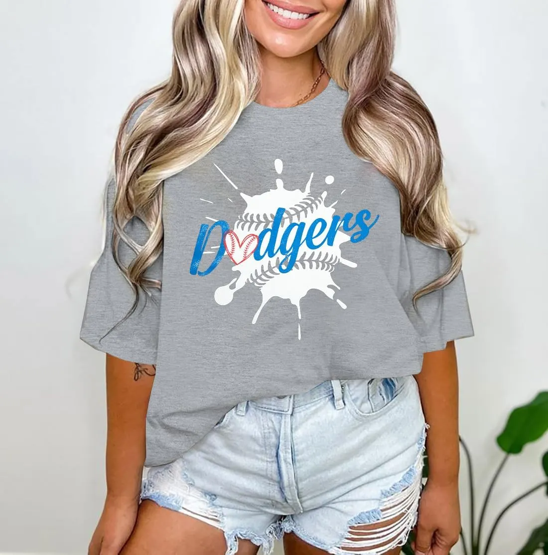Baseball Shirt Women Oversized Baseball Game Day Shirts Baseball Fan T-Shirt Baseball Mama Short Sleeve Tee Top