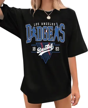 Baseball Shirt Women Oversized Baseball Game Day Shirts Baseball Fan T-Shirt Baseball Mama Short Sleeve Tee Top
