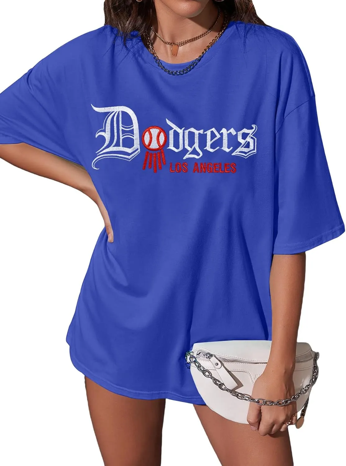 Baseball Shirt Women Oversized Baseball Game Day Shirts Baseball Fan T-Shirt Baseball Mama Short Sleeve Tee Top
