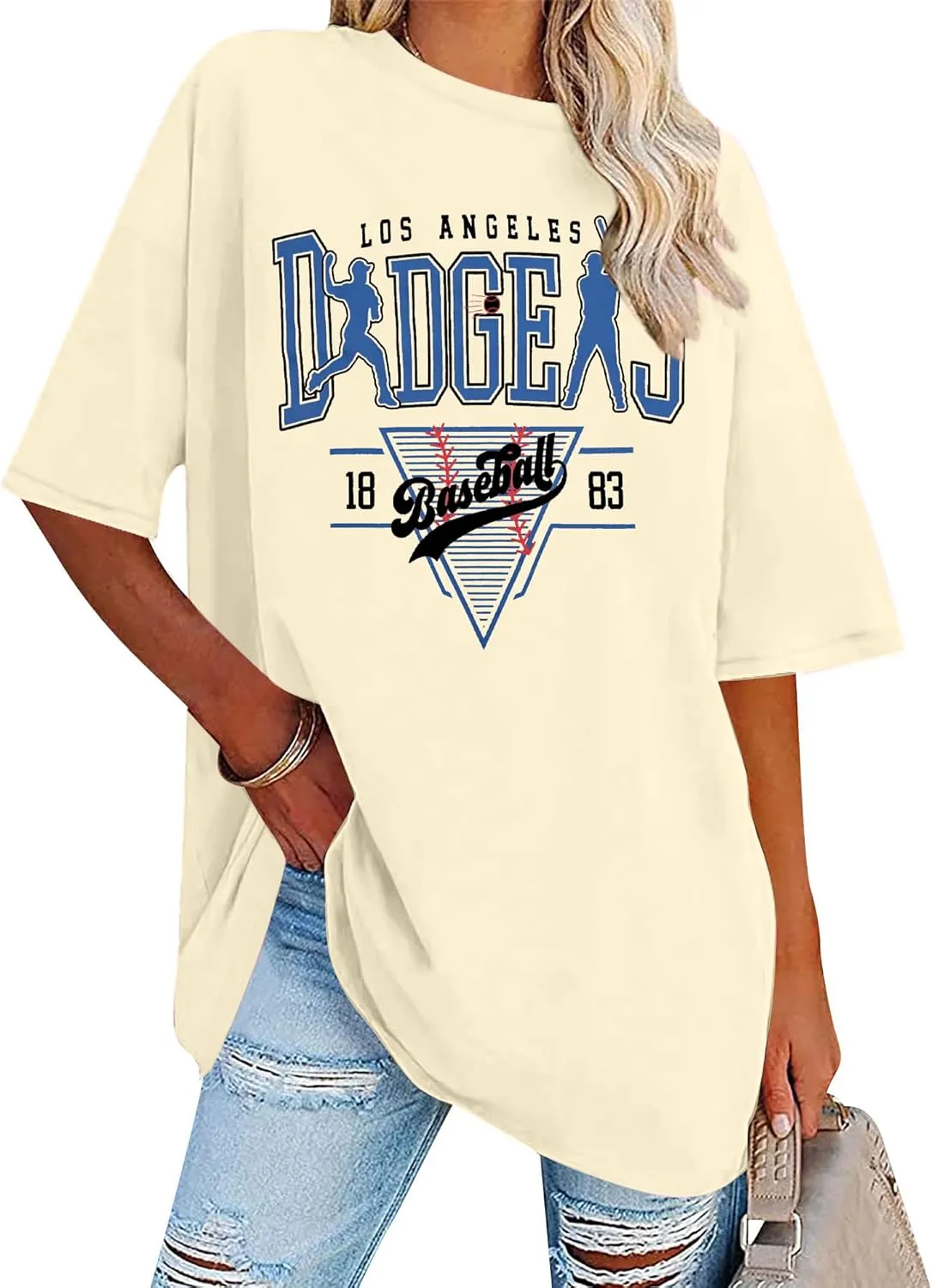 Baseball Shirt Women Oversized Baseball Game Day Shirts Baseball Fan T-Shirt Baseball Mama Short Sleeve Tee Top
