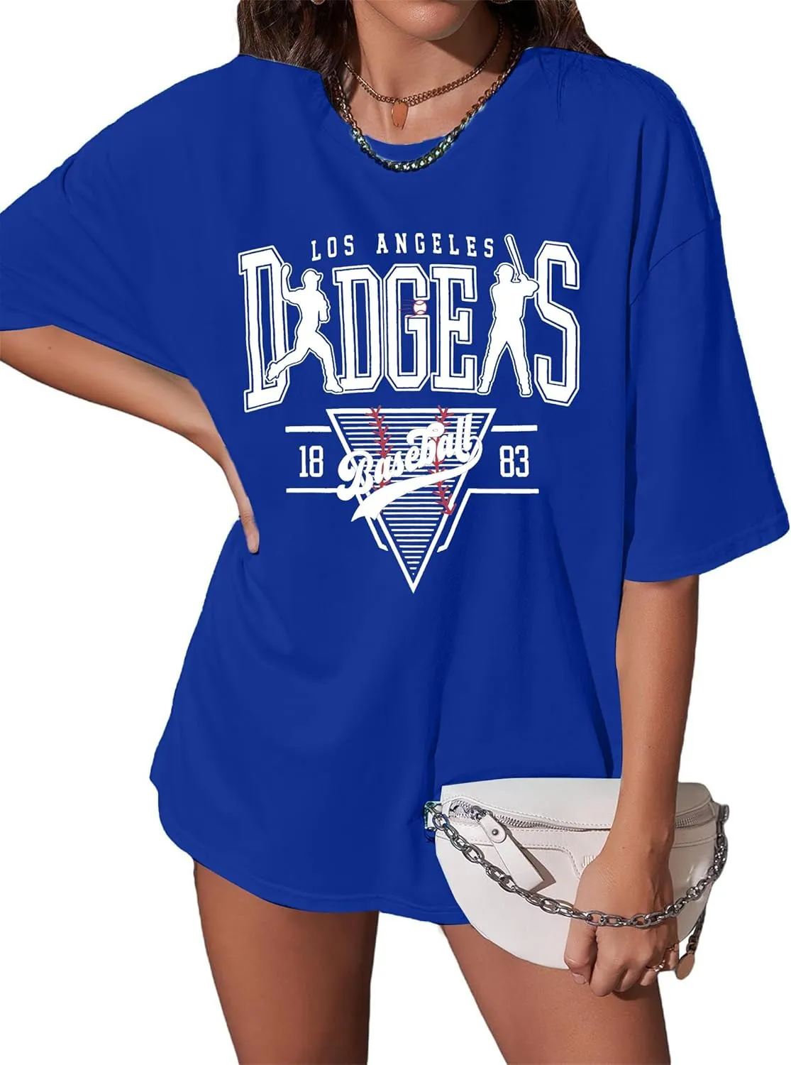 Baseball Shirt Women Oversized Baseball Game Day Shirts Baseball Fan T-Shirt Baseball Mama Short Sleeve Tee Top