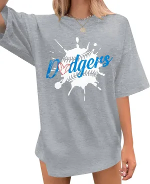 Baseball Shirt Women Oversized Baseball Game Day Shirts Baseball Fan T-Shirt Baseball Mama Short Sleeve Tee Top