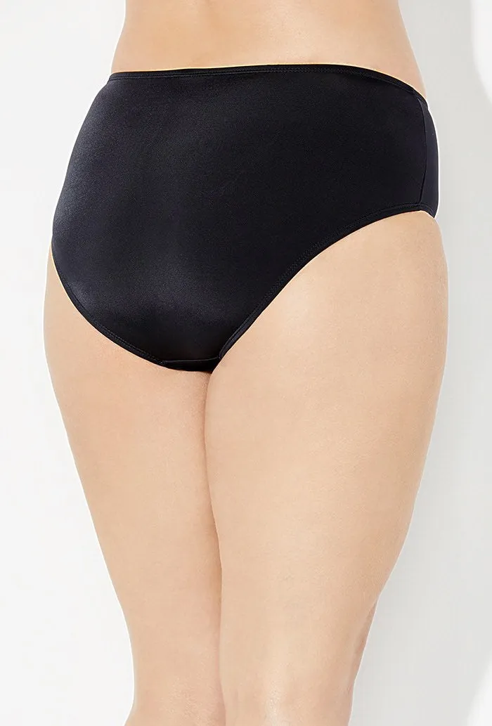 BLACK MID WAIST BRIEF