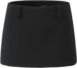 Black Mini Zip-Up Low Waist Slim Fit Pencil Skirt for Women