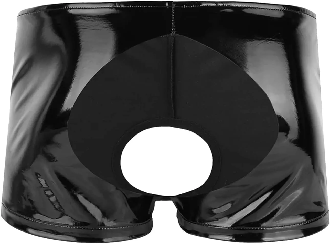 Boxers for Men Leather Open Front Exotic Lingerie Thongs Low Rise Backless Wetlook Cut Out Breathable Sexy Underwear