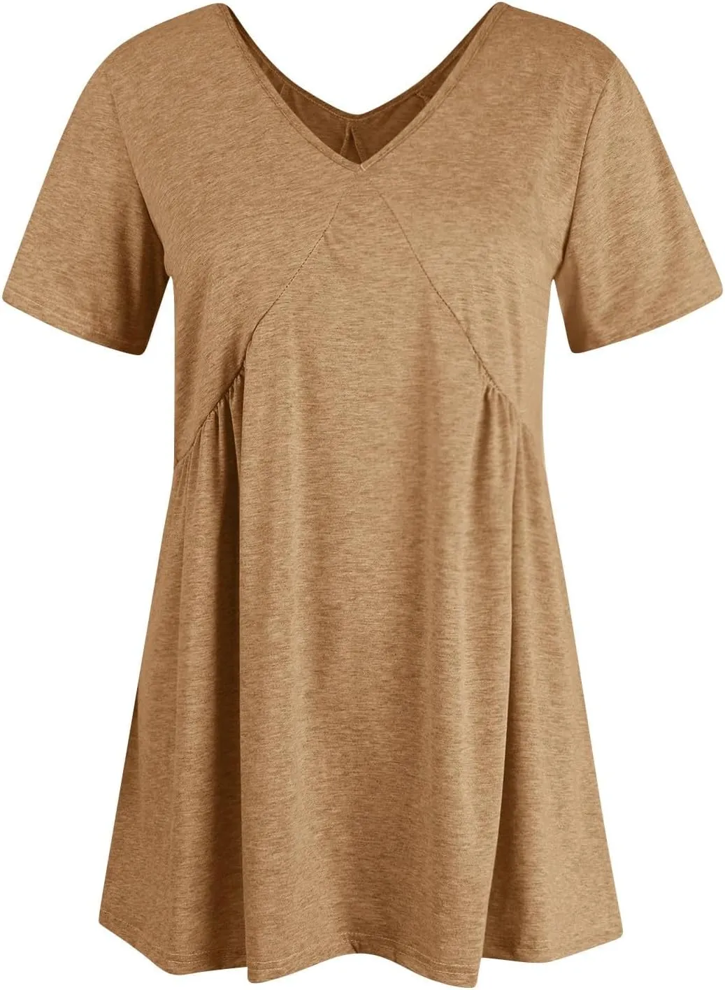 Dresses for Women Plus Size Casual Short Sleeve V Neck Mini Dress Summer Loose Fit Ruffle Hem Dresses 2025