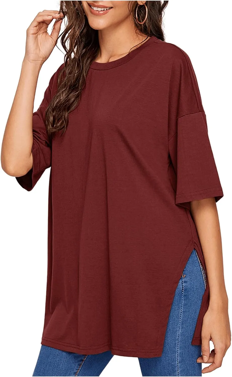 Floerns Women's Casual Basic Short Sleeve Loose T-Shirt Tee Tops
