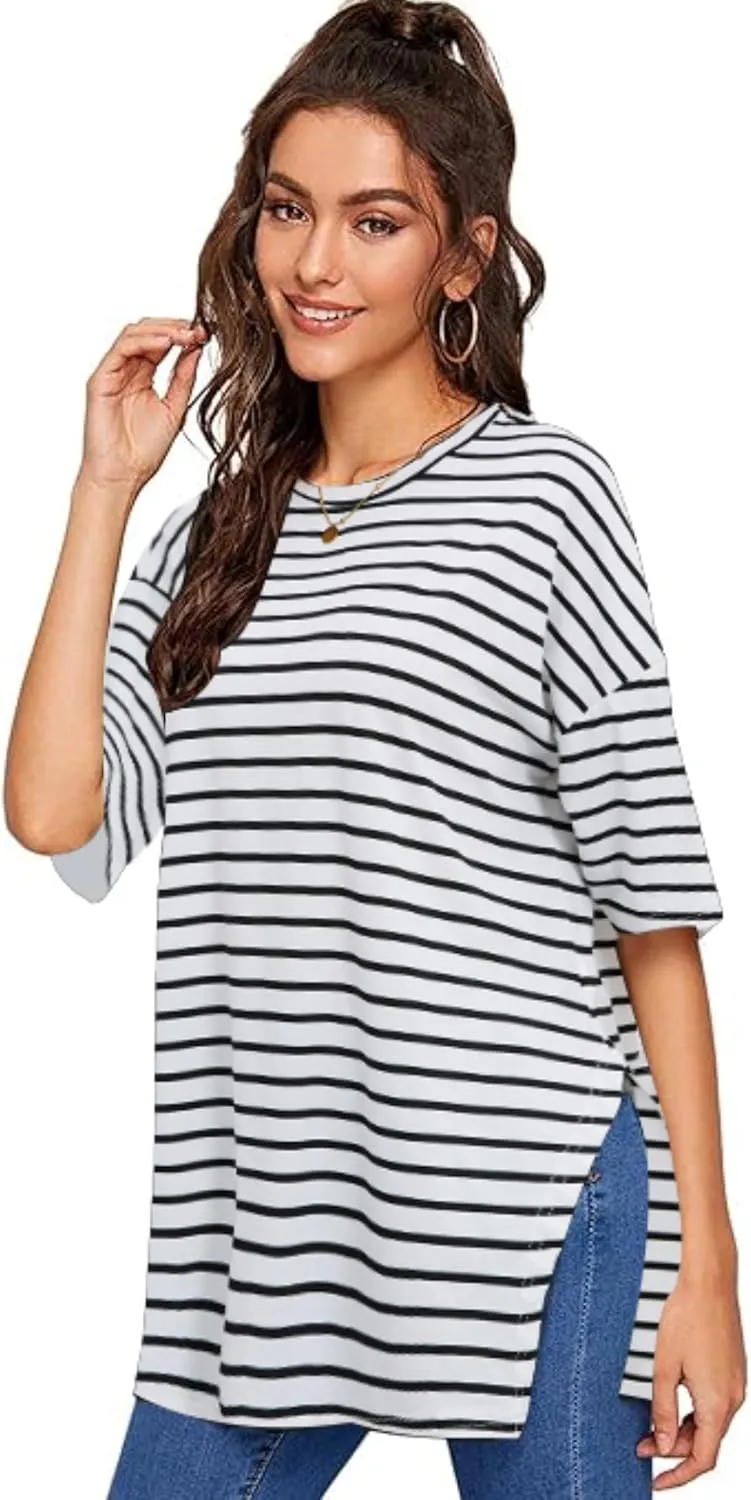 Floerns Women's Casual Basic Short Sleeve Loose T-Shirt Tee Tops