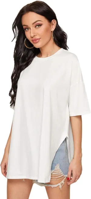 Floerns Women's Casual Basic Short Sleeve Loose T-Shirt Tee Tops
