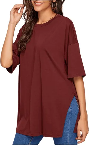 Floerns Women's Casual Basic Short Sleeve Loose T-Shirt Tee Tops