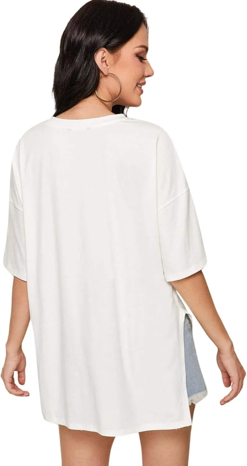 Floerns Women's Casual Basic Short Sleeve Loose T-Shirt Tee Tops