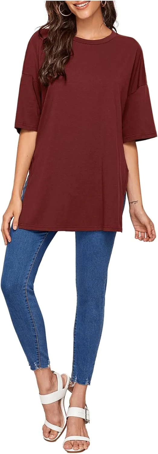 Floerns Women's Casual Basic Short Sleeve Loose T-Shirt Tee Tops