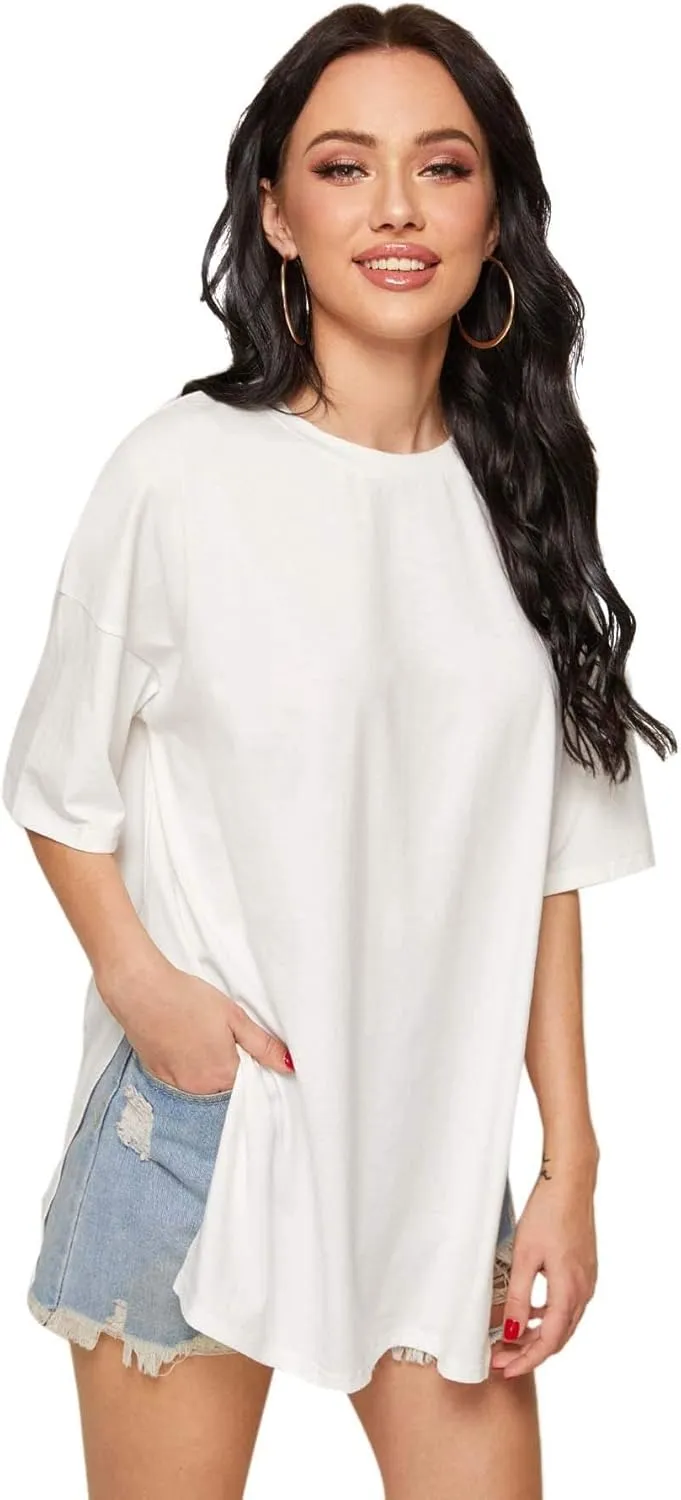 Floerns Women's Casual Basic Short Sleeve Loose T-Shirt Tee Tops