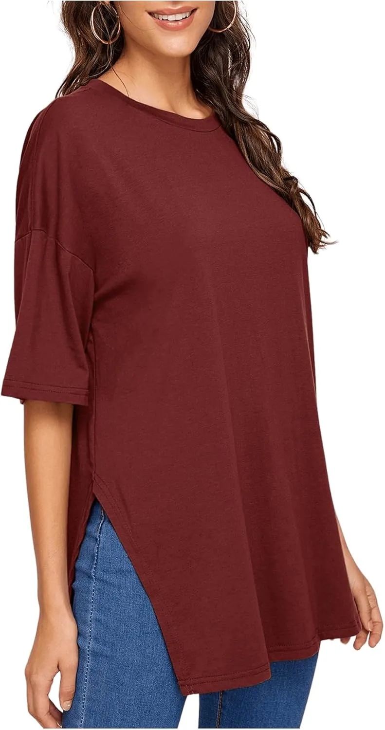 Floerns Women's Casual Basic Short Sleeve Loose T-Shirt Tee Tops