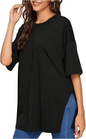 Floerns Women's Casual Basic Short Sleeve Loose T-Shirt Tee Tops