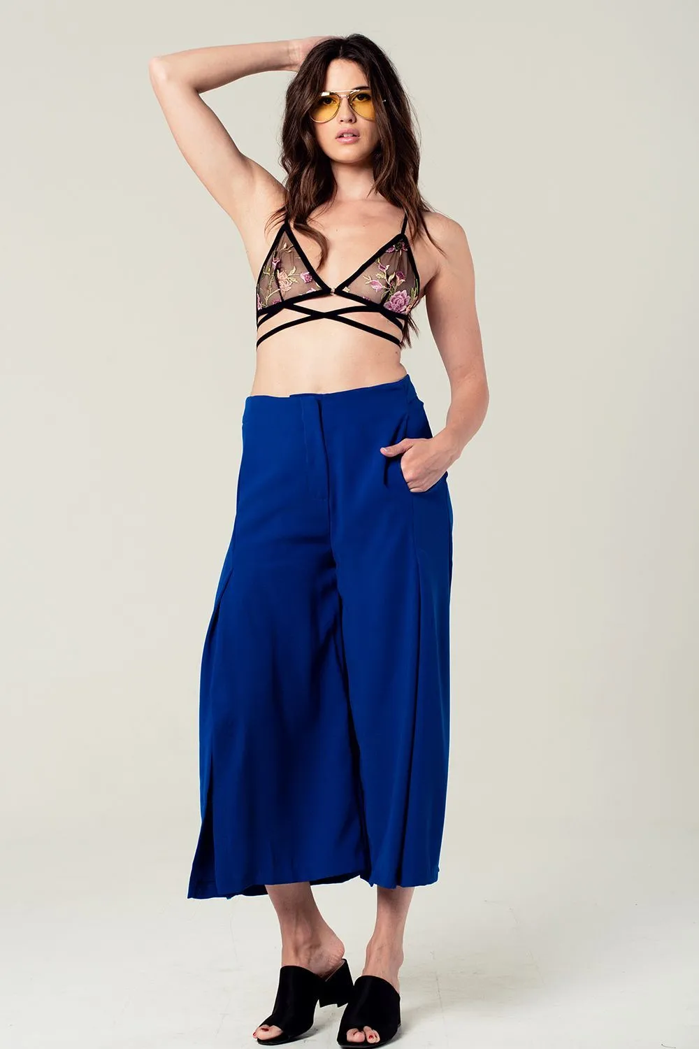 Floral Mesh Triangle Bralette