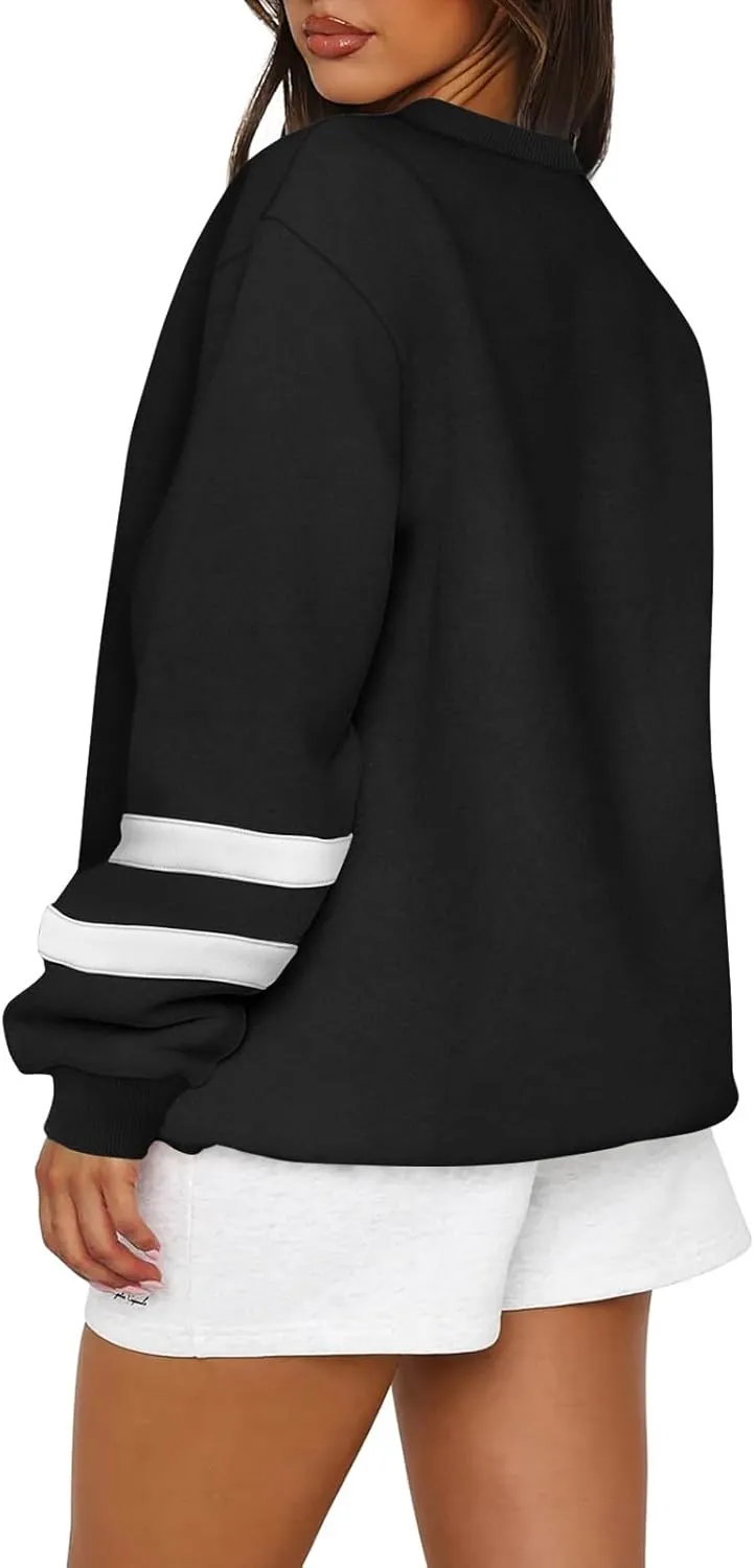 GOFULY Crewneck Sweatshirt For Women Trendy Plus Size Shirts Long Sleeve Oversized Sweatshirts Fall Winter Solid Pullover