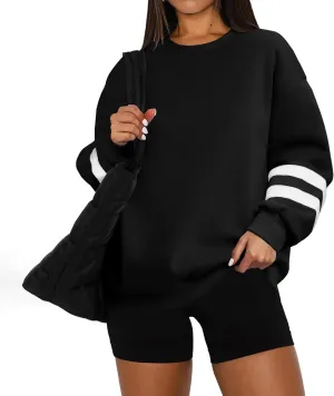 GOFULY Crewneck Sweatshirt For Women Trendy Plus Size Shirts Long Sleeve Oversized Sweatshirts Fall Winter Solid Pullover