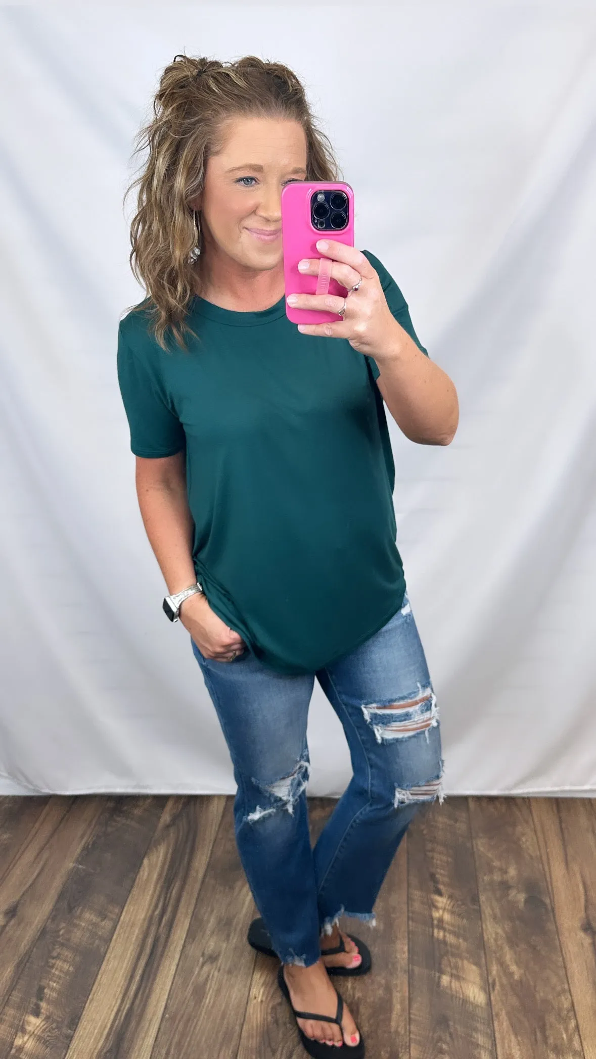 Hunter Green Simple Jersey Tee (SM-XL)
