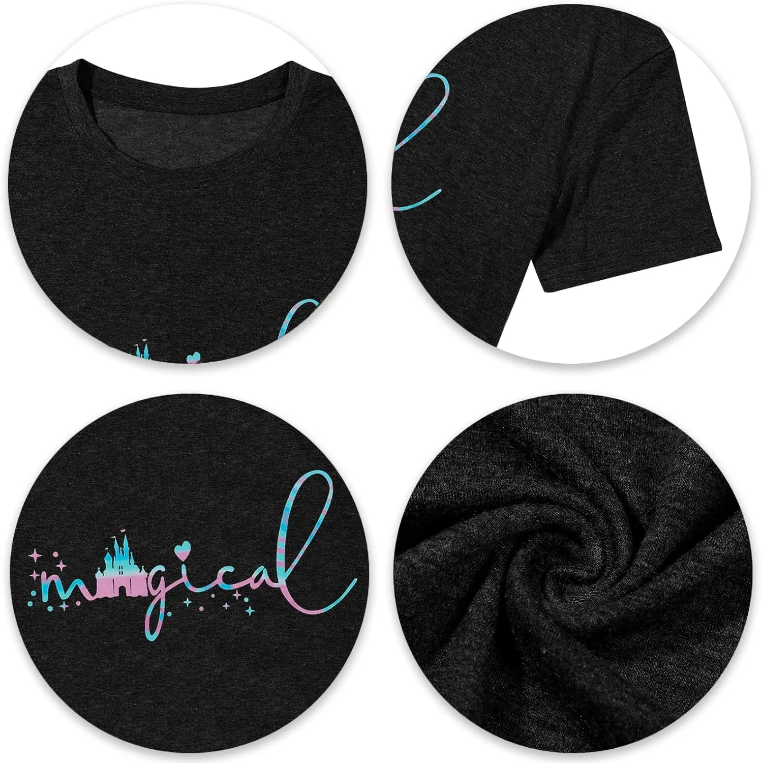 Magical Shirt for Women Magic Kingdom Tshirt Family Vacation Tee Castle Graphic Short Sleeve Tops
