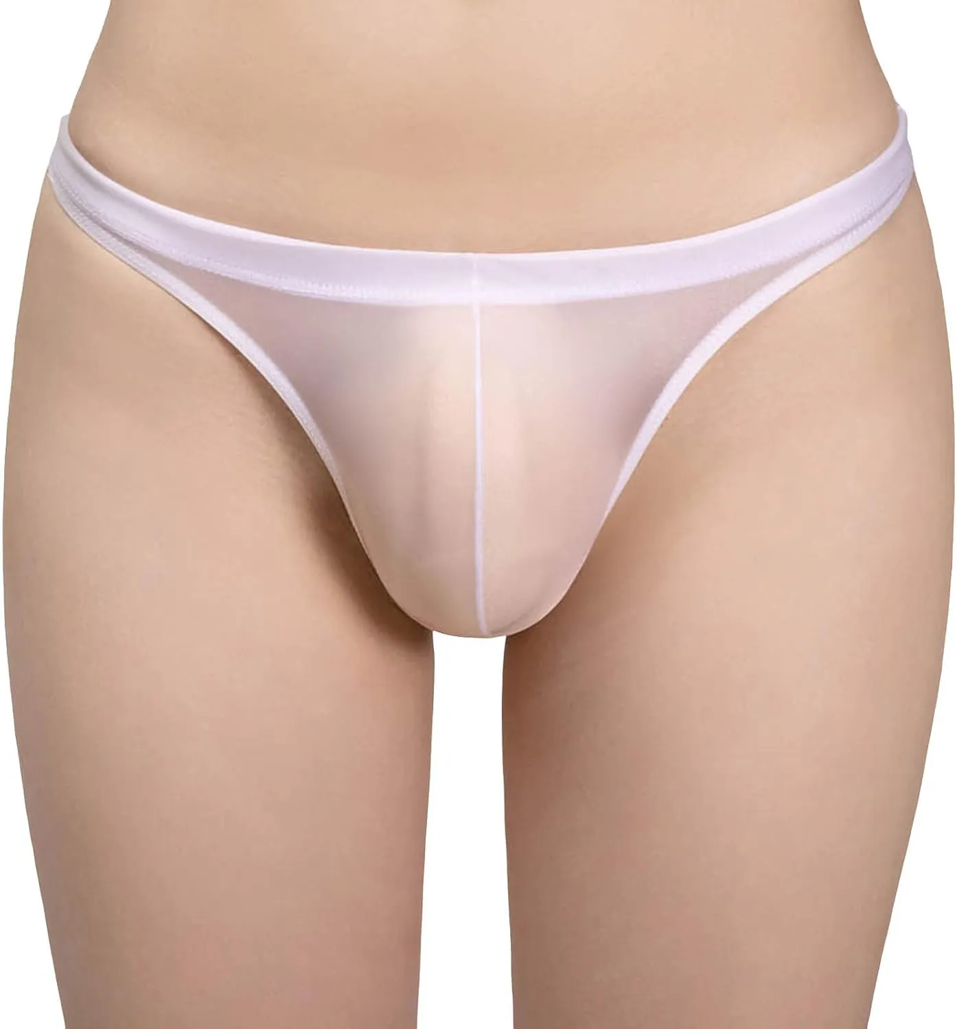 Men's Breathable Ice Silk Sexy Seamless Boxer Briefs Shorts Underwear, Transparent Ultra-Thin Male Underpants