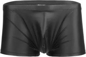 Mens Sexy Faux Leather Boxer BriefsComfort Breathable Smoothing Pouch Trunks ShortsExotic Underwear Underpants