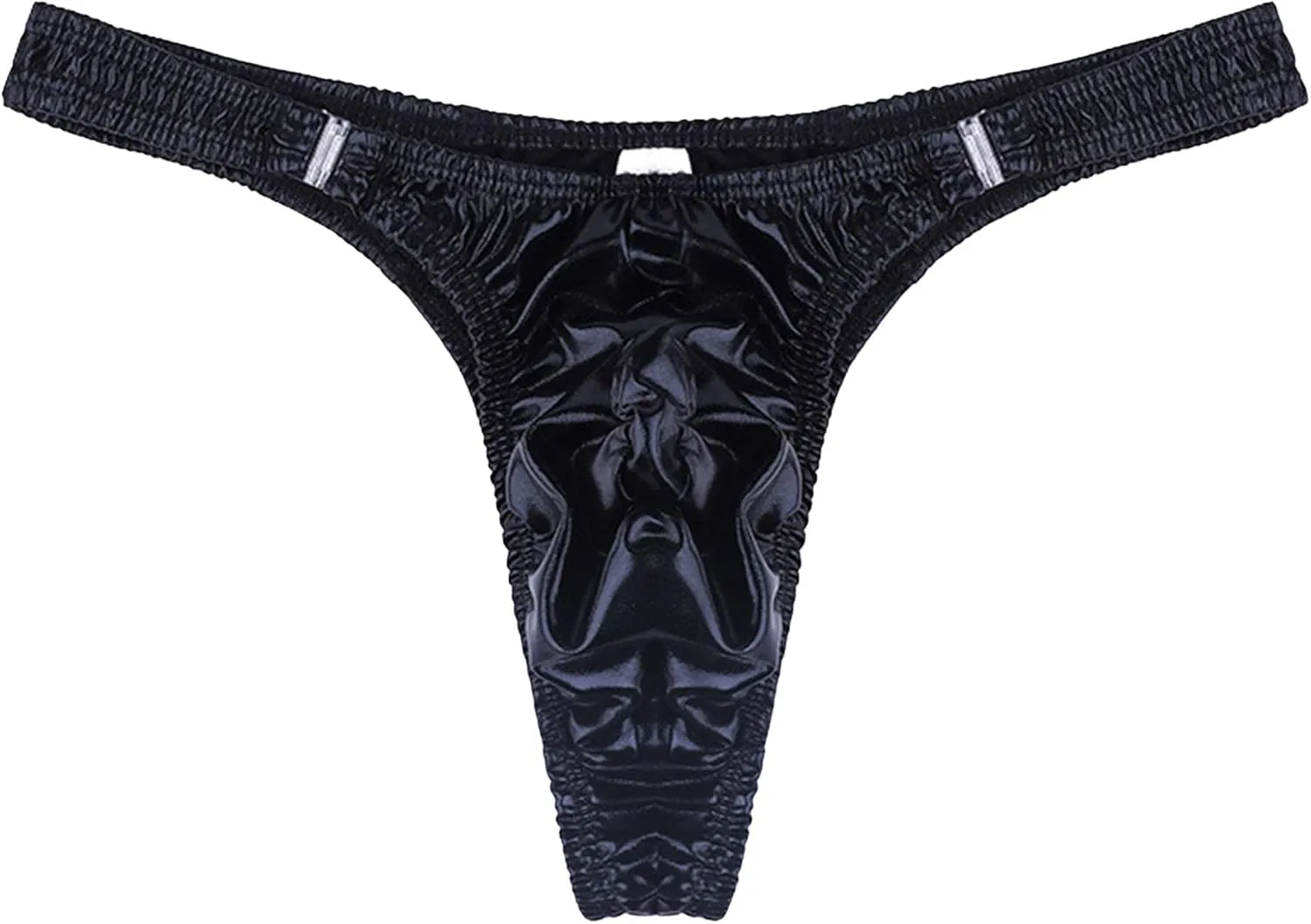 Mens Stretch Thong T-Back Sexy Underwear Low Rise Under Panties Underwear Leather Briefs Breathable Underpants