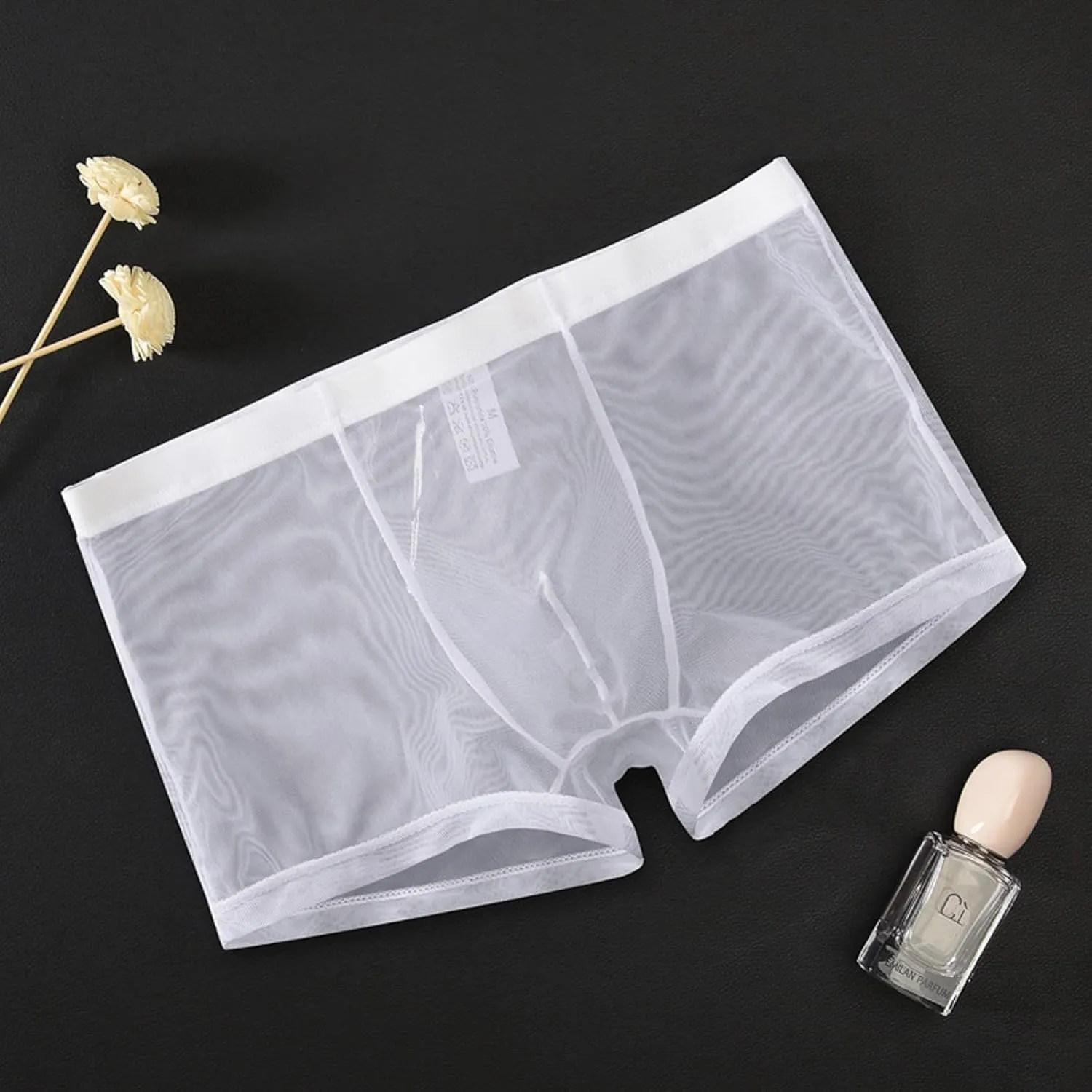 Men's Underwear Sexy Mesh Breathable Boxer Briefs Low Rise Cool Valentines Boxers Pack Set Exotic Briefs Underwear