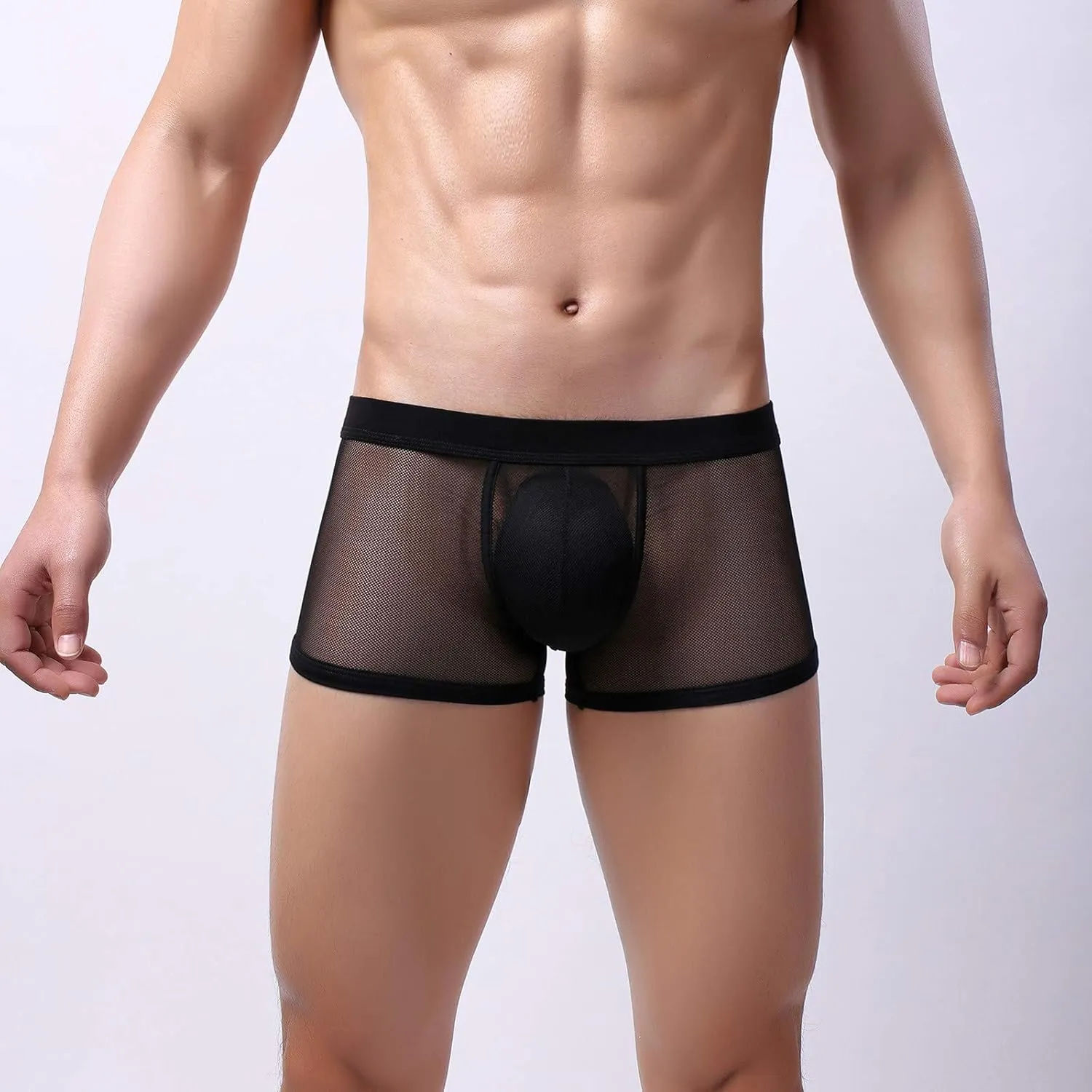 Men's Underwear Sexy Mesh Breathable Boxer Briefs Low Rise Cool Valentines Boxers Pack Set Y2K