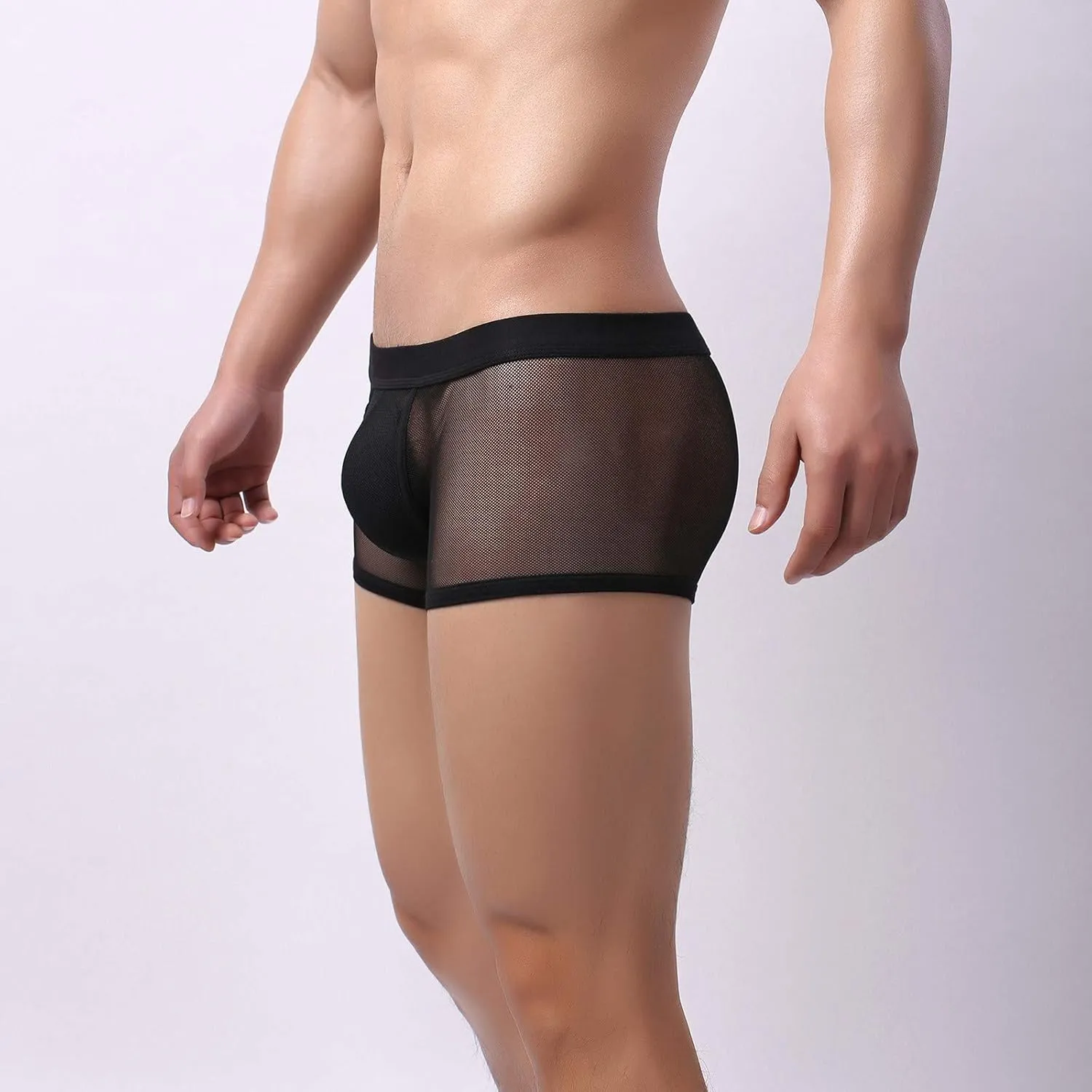 Men's Underwear Sexy Mesh Breathable Boxer Briefs Low Rise Cool Valentines Boxers Pack Set Y2K