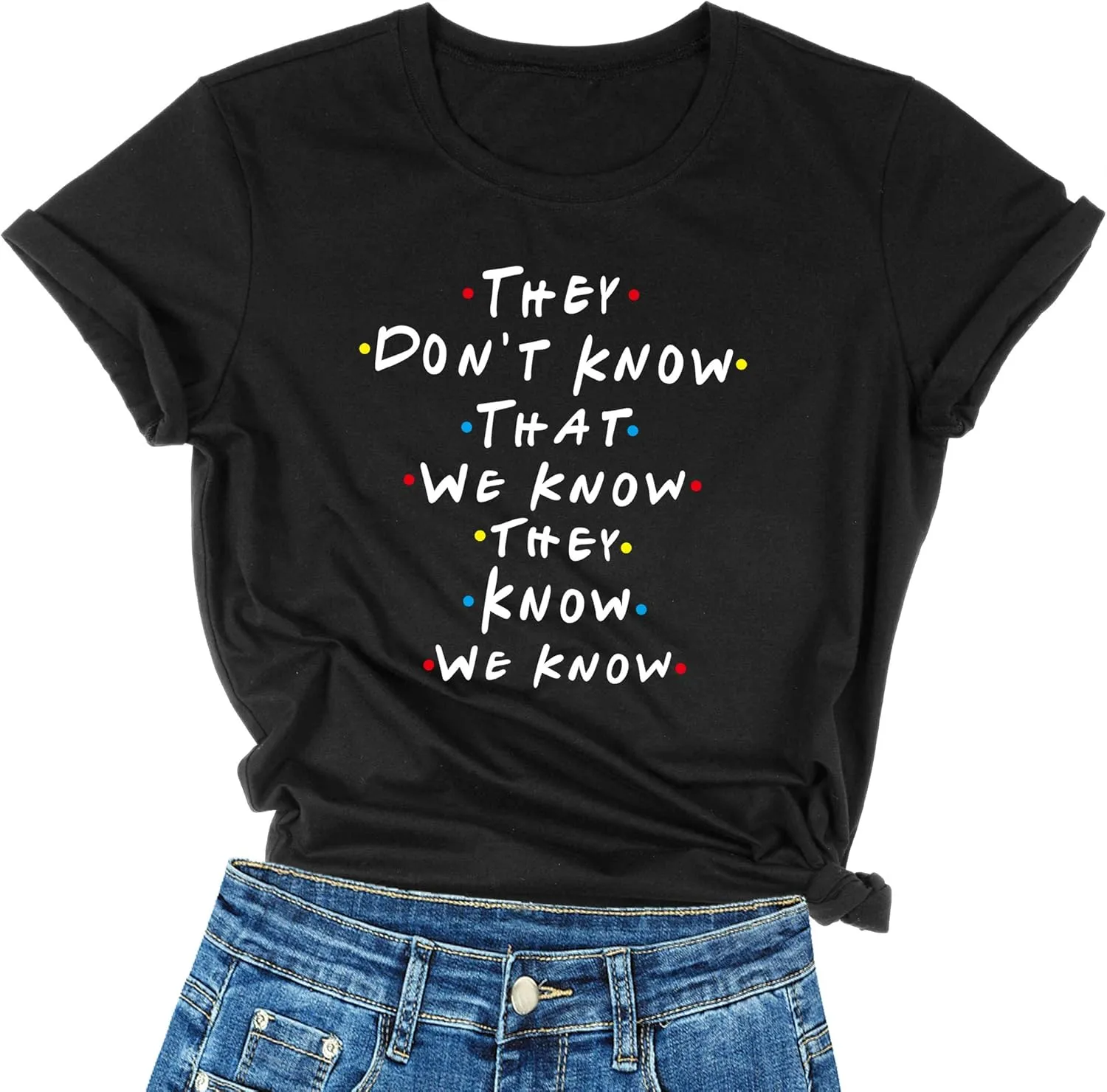 MIMOORN Women O Neck Graphic Funny Cute T Shirt Tops Tee