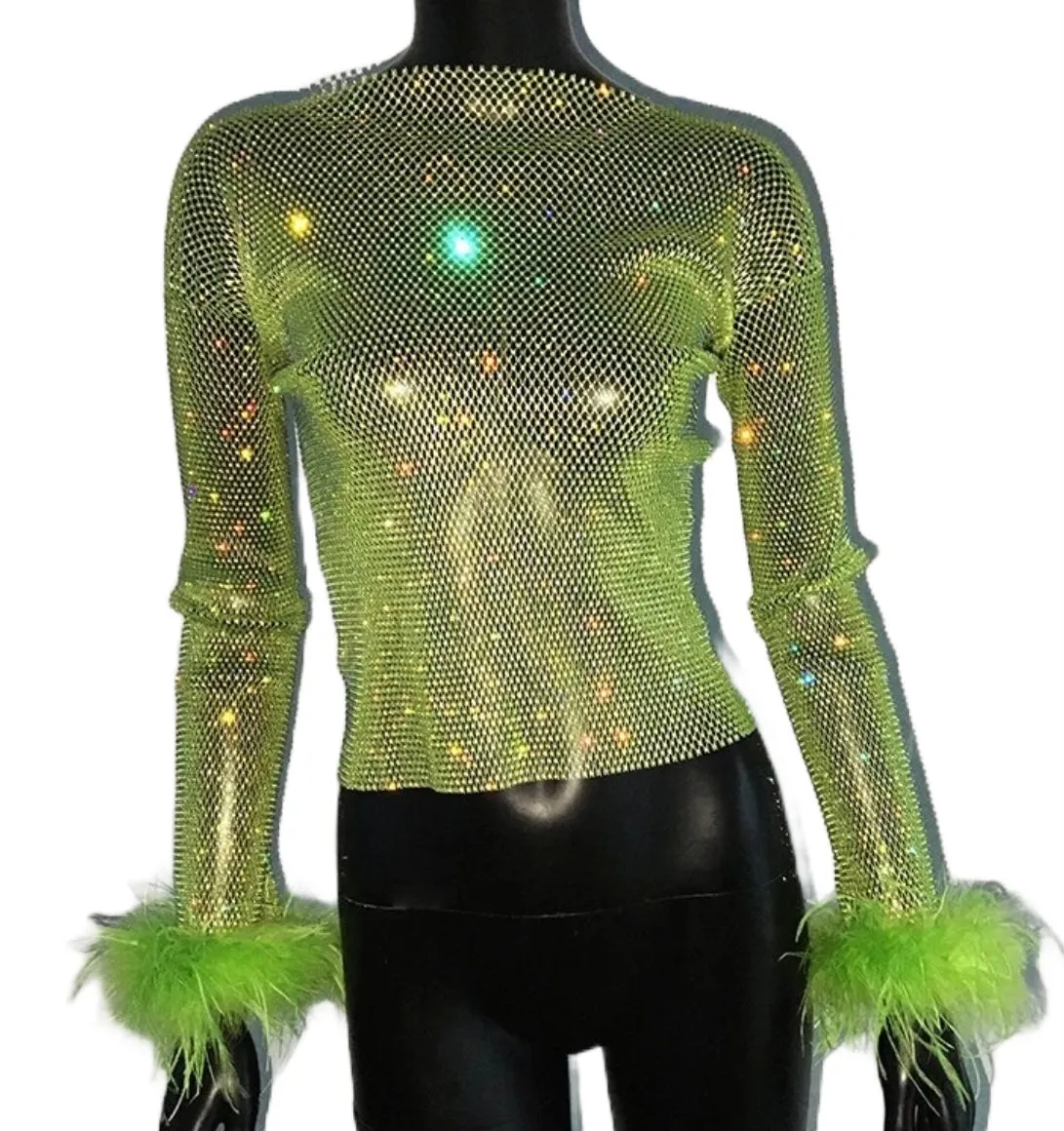 NEON FEATHER TOP