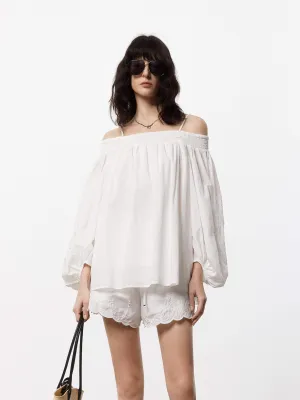 Off Shoulder Cotton Blouse