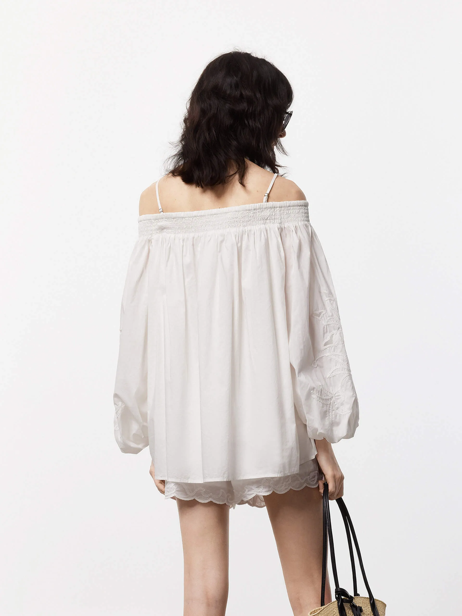 Off Shoulder Cotton Blouse