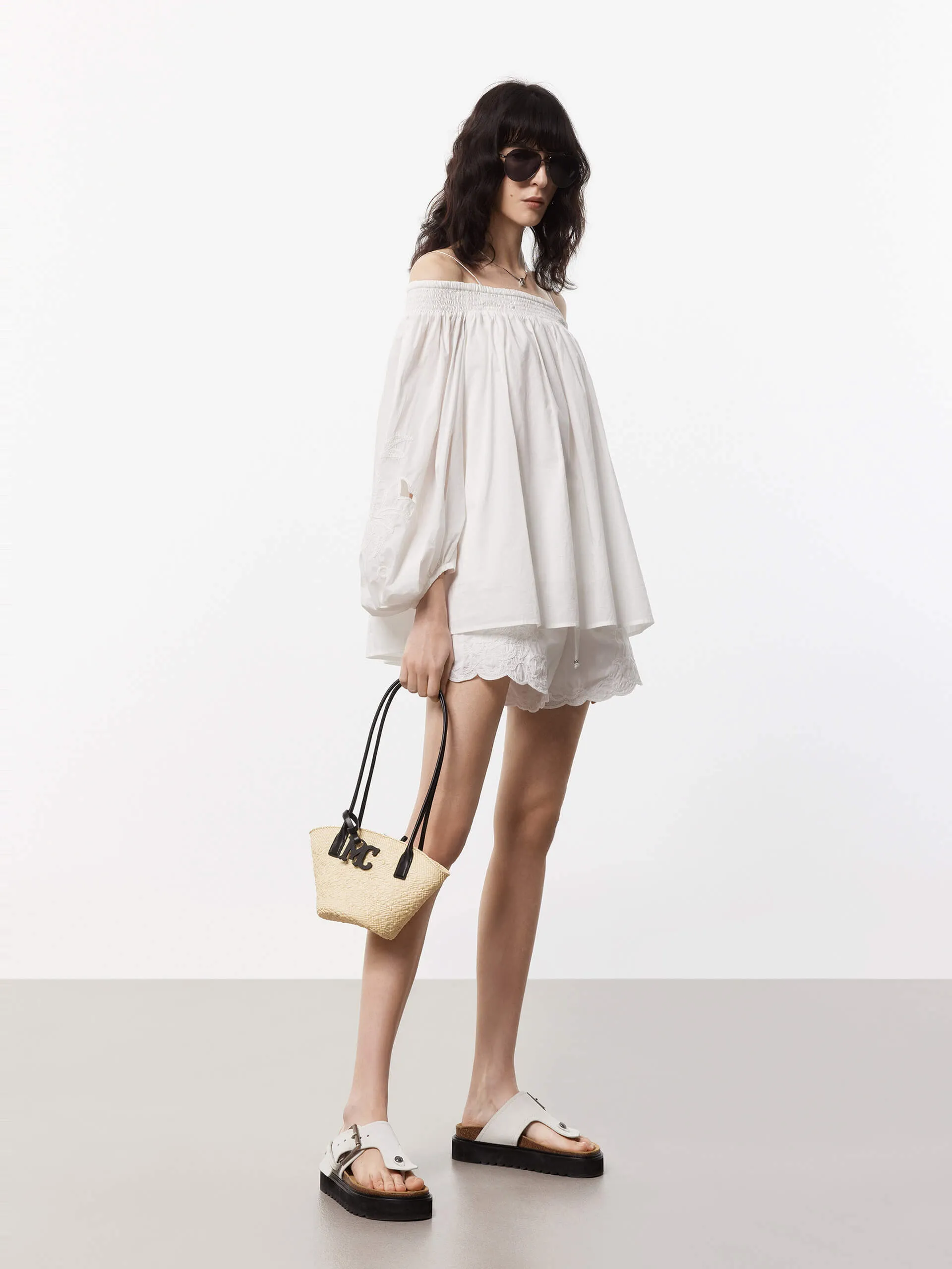 Off Shoulder Cotton Blouse