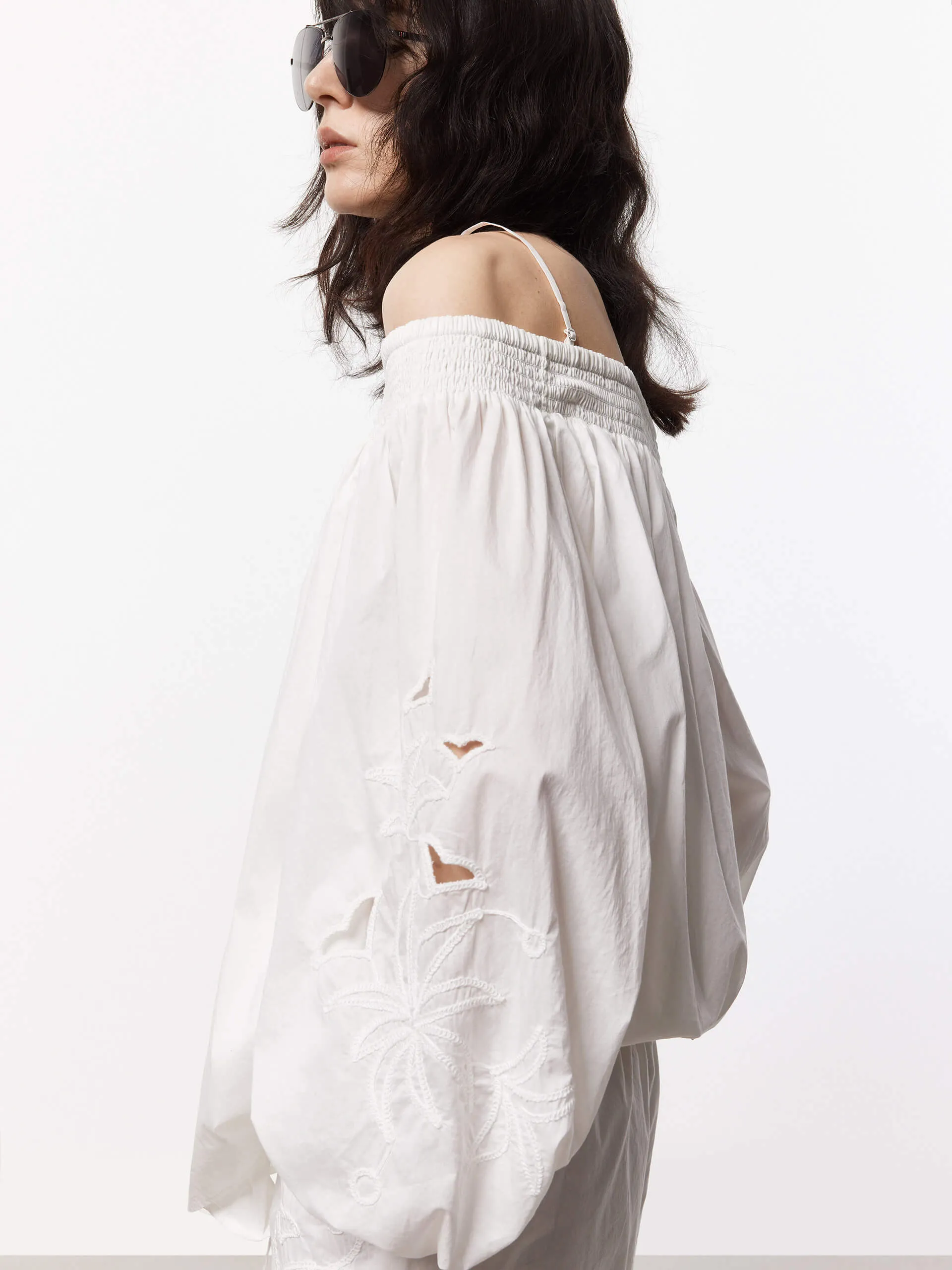 Off Shoulder Cotton Blouse