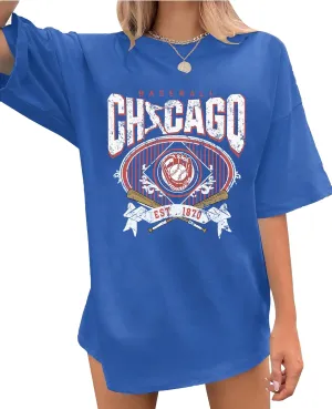 Oversized Baseball Shirt for Women Baseball Season Tshirt Women Sport Team Fans Short Sleeve Tee