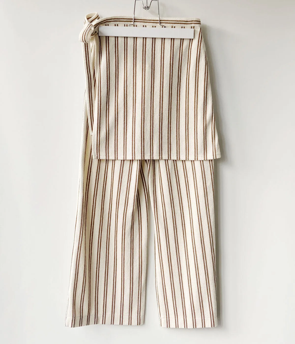 PHEENY/COTTON INRAY STRIPE PANTS WITH APRON(IVORY)