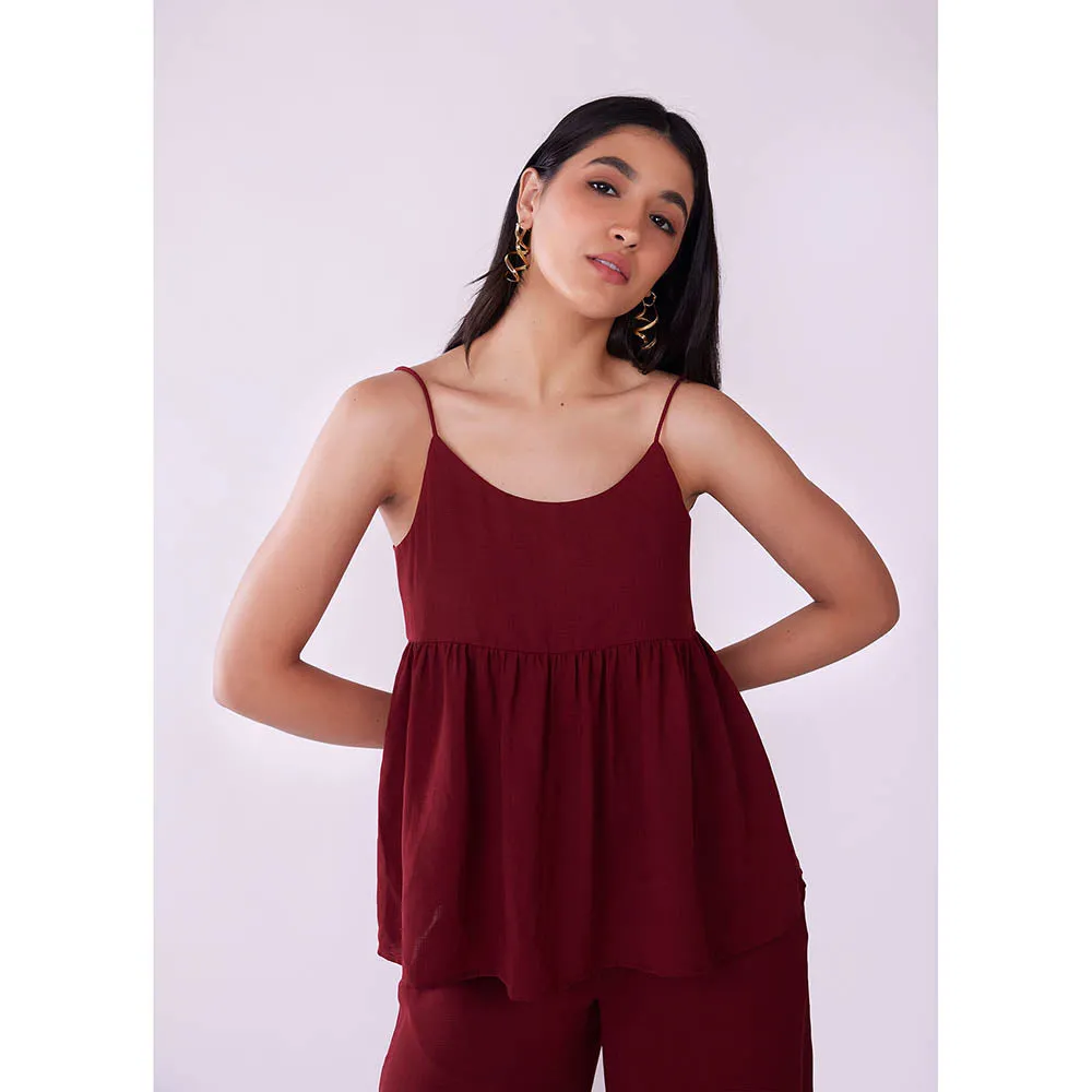 Poppi Red Peplum Top