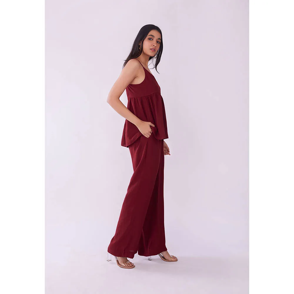 Poppi Red Peplum Top