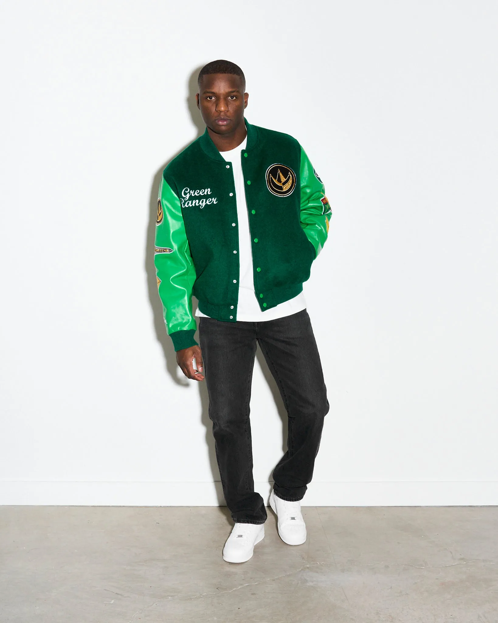 Power Rangers Green Varsity Jacket