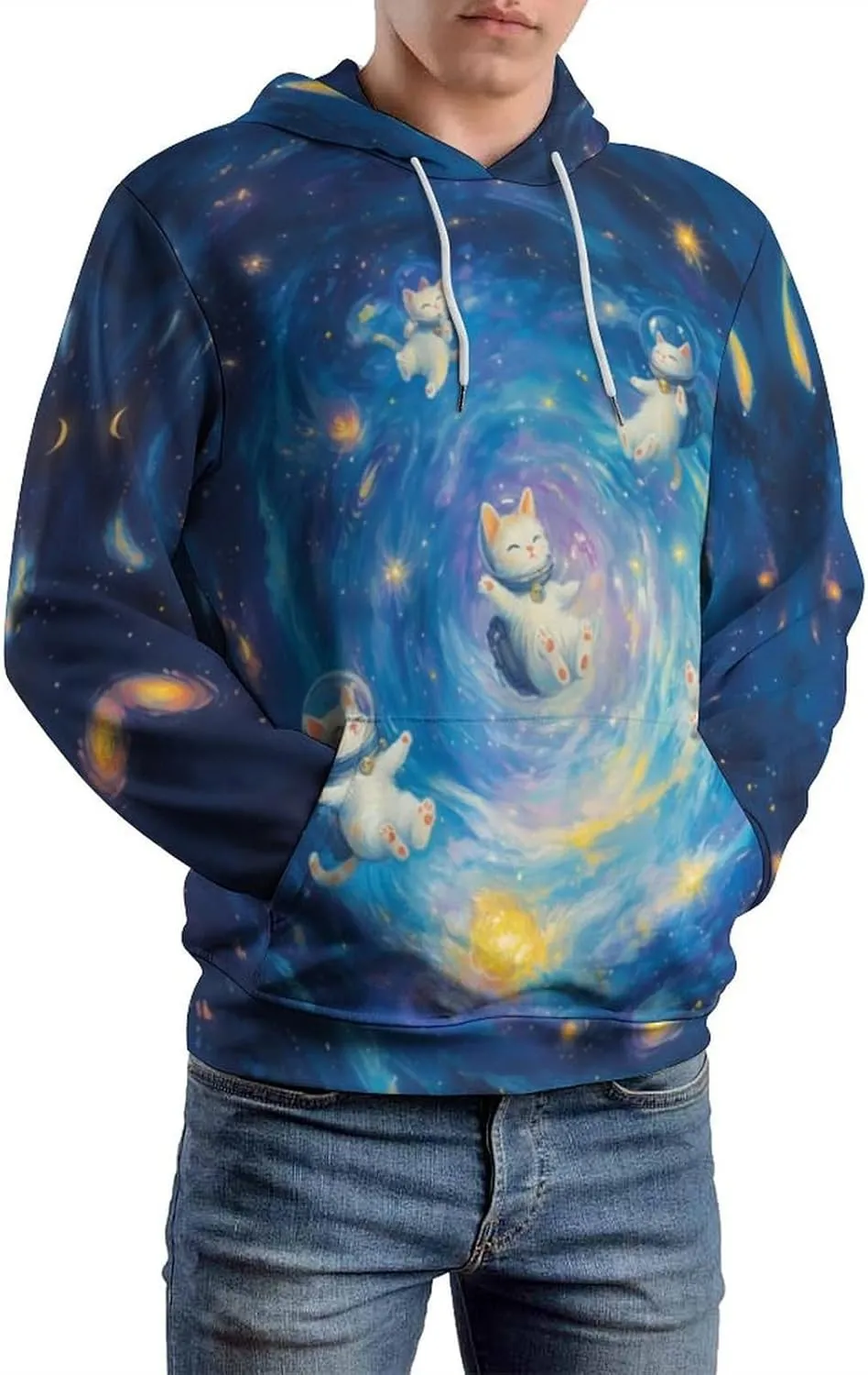 Unisex 3D Digital Print Sweatshirts Hooded Top Galaxy Pattern Pullover Hoodie