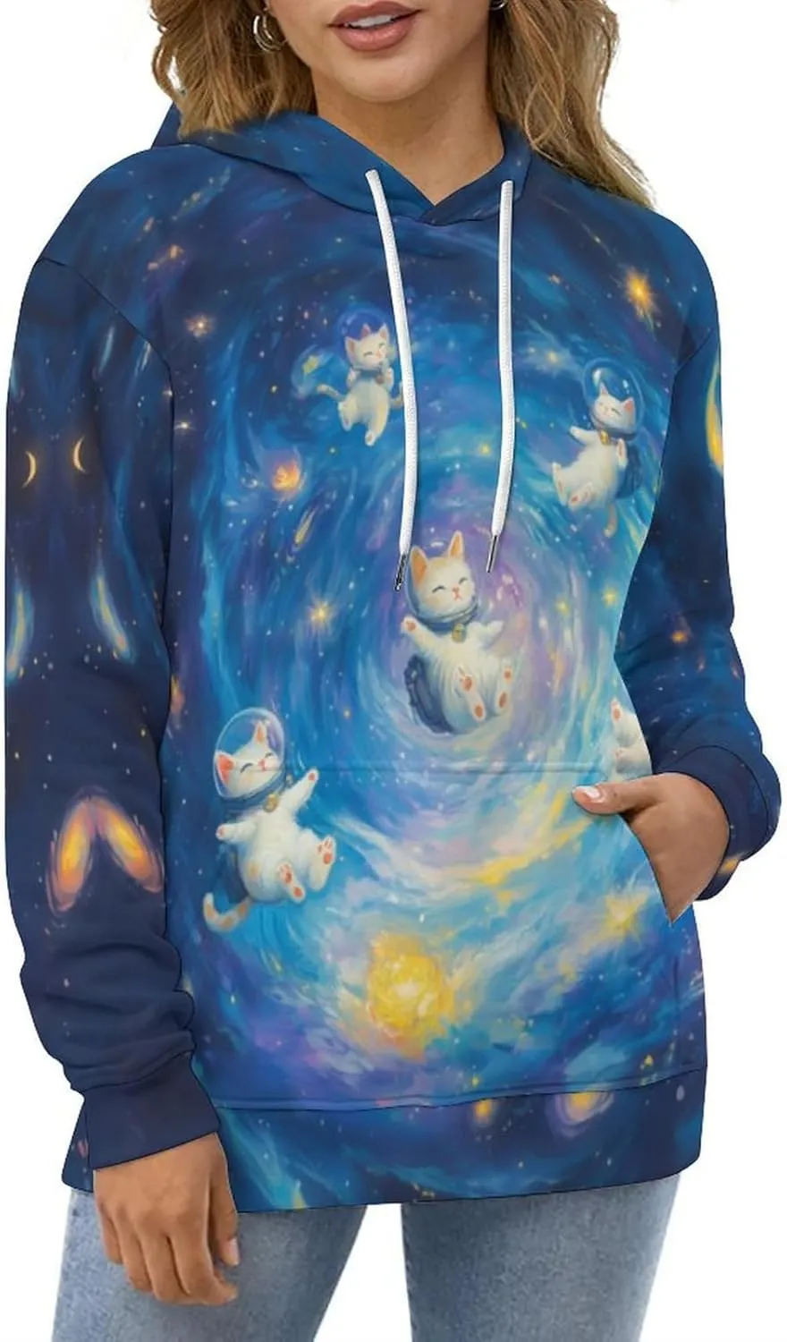 Unisex 3D Digital Print Sweatshirts Hooded Top Galaxy Pattern Pullover Hoodie