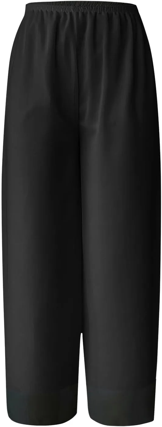 Women Linen Blend Summer Breathable Palazzo Lounge Pants High Waist Bootcut Loose Fit Trouser Office